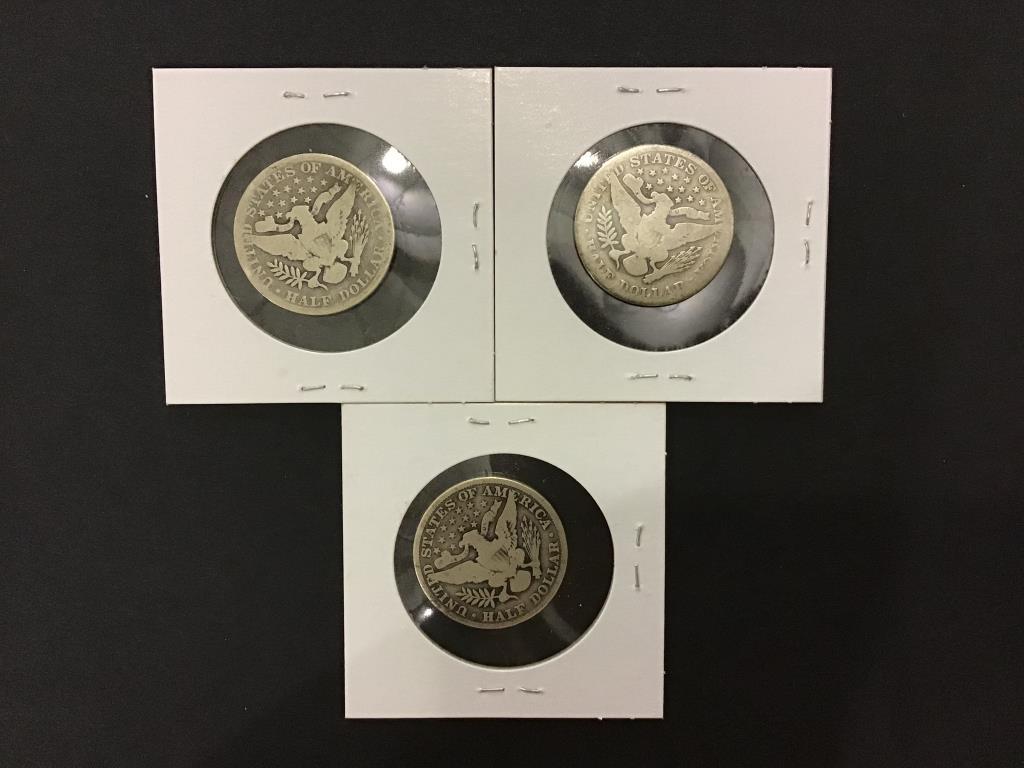 Lot of 3 Old Liberty Half Dollars Including