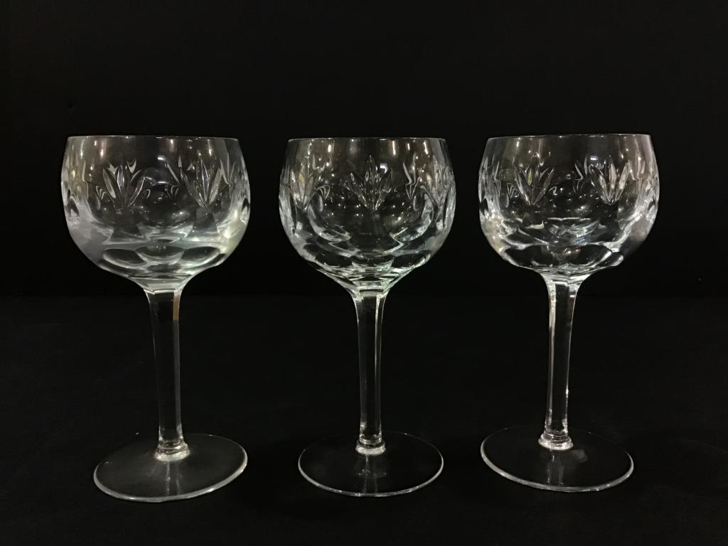 Lot of 14 Gorham Crystal Stemware Including