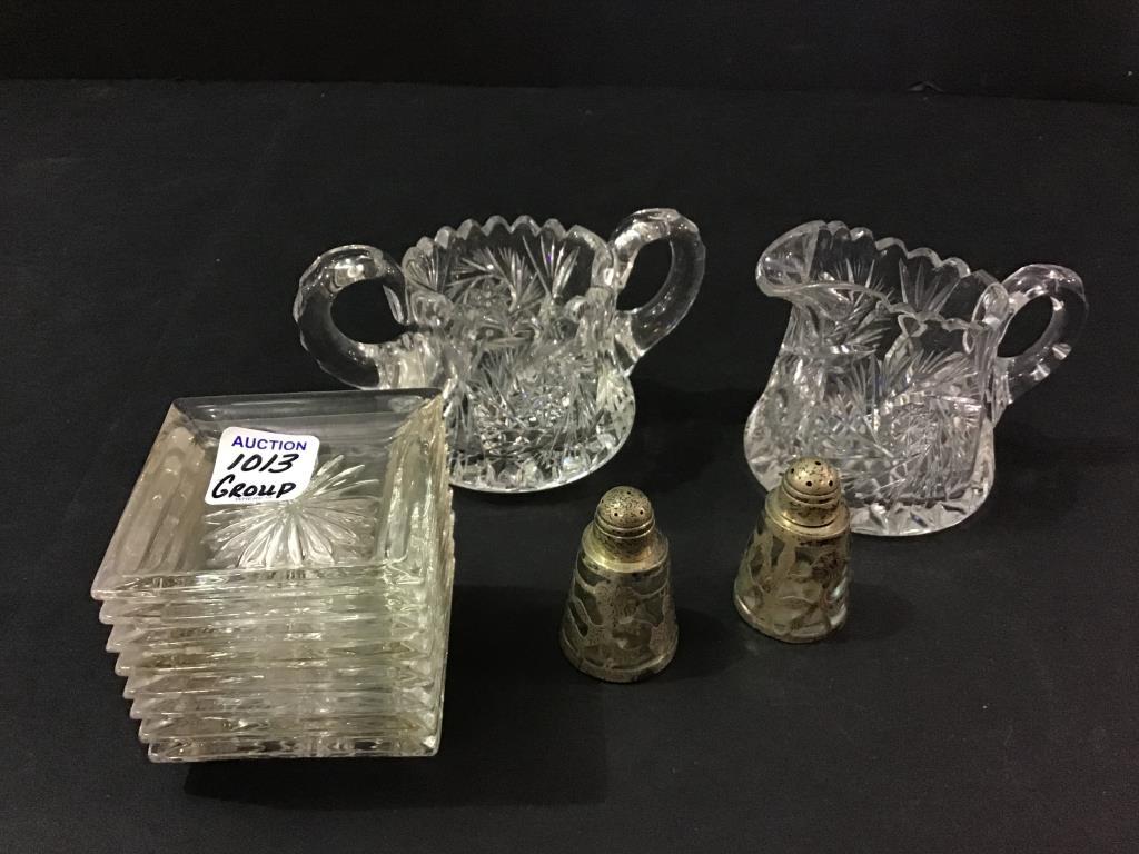 Group Including Glass Creamer & Sugar,