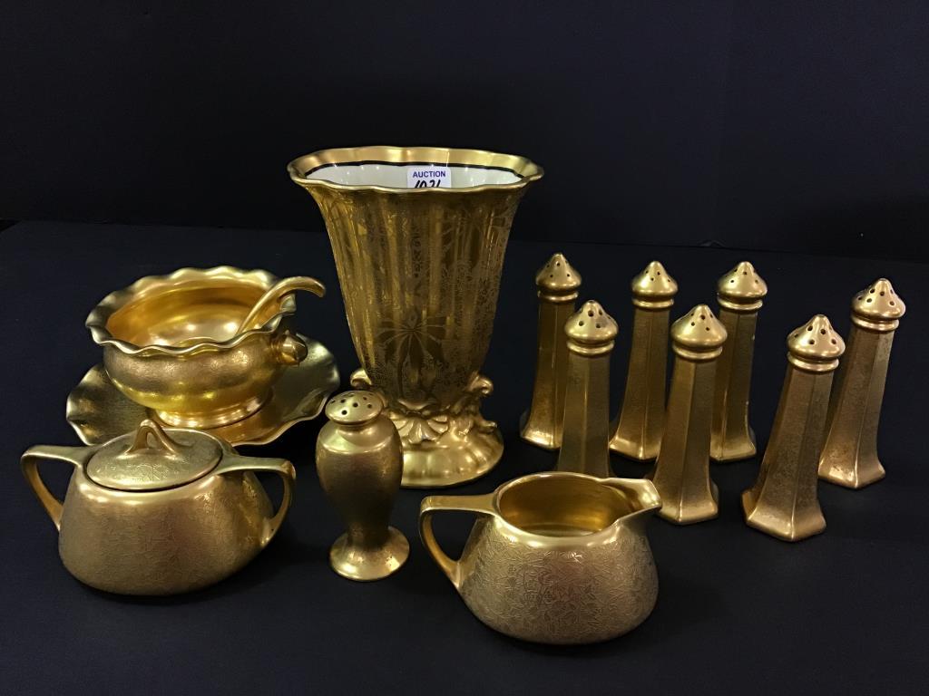 Group of Pickard & Noritake Gold Serving