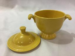 Fiestaware Creamer with stick handle  & Sugar w/