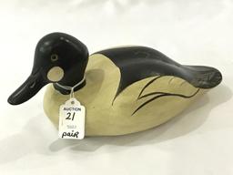 Pair of Goldeneye Decoys by Charlie Moore-1978