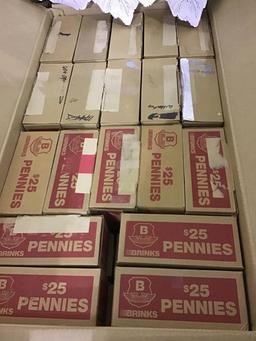 2 Lg. Boxes of EMPTY  Brinks Cardboard Coin Boxes-