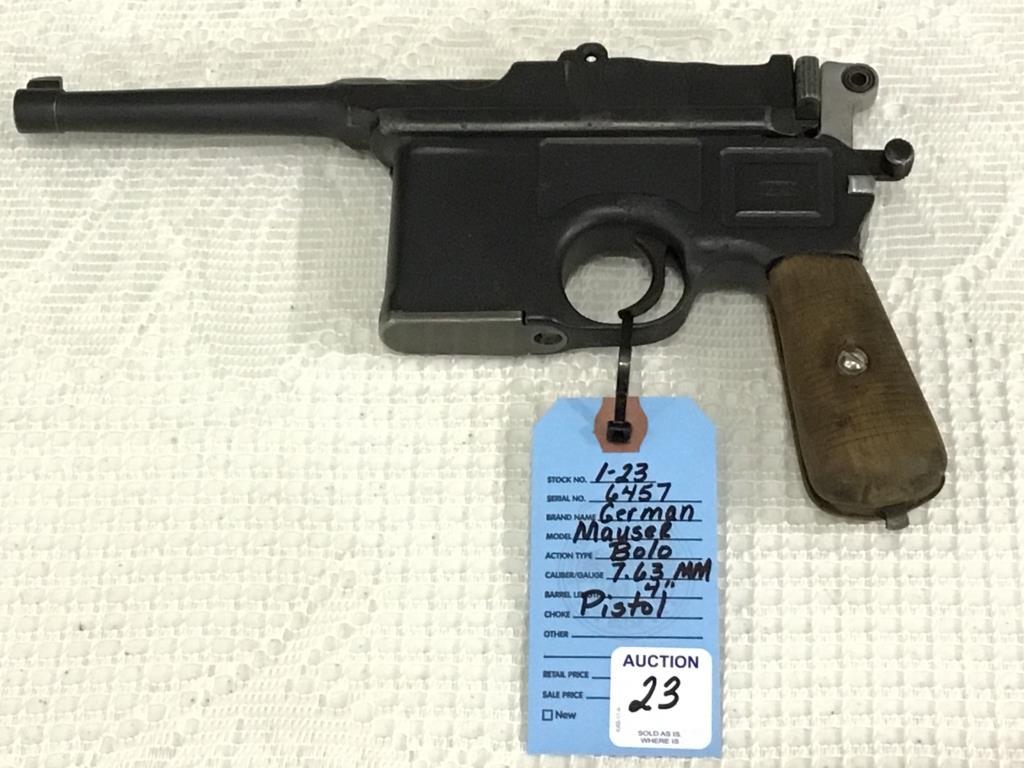 German Mauser Bolo 7.63 MM Pistol w/