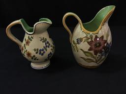 Lot of 2 Gouda Holland Pottery Pitchers