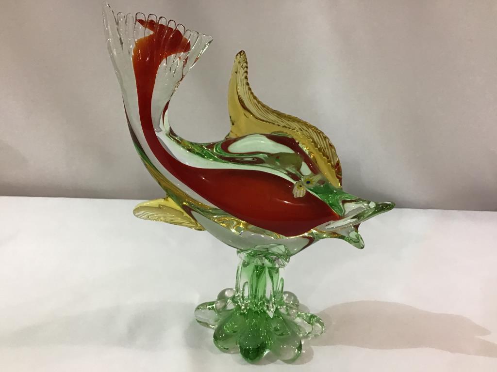 Pair of Murano Glass Fishes (11 1/2-12 Inches