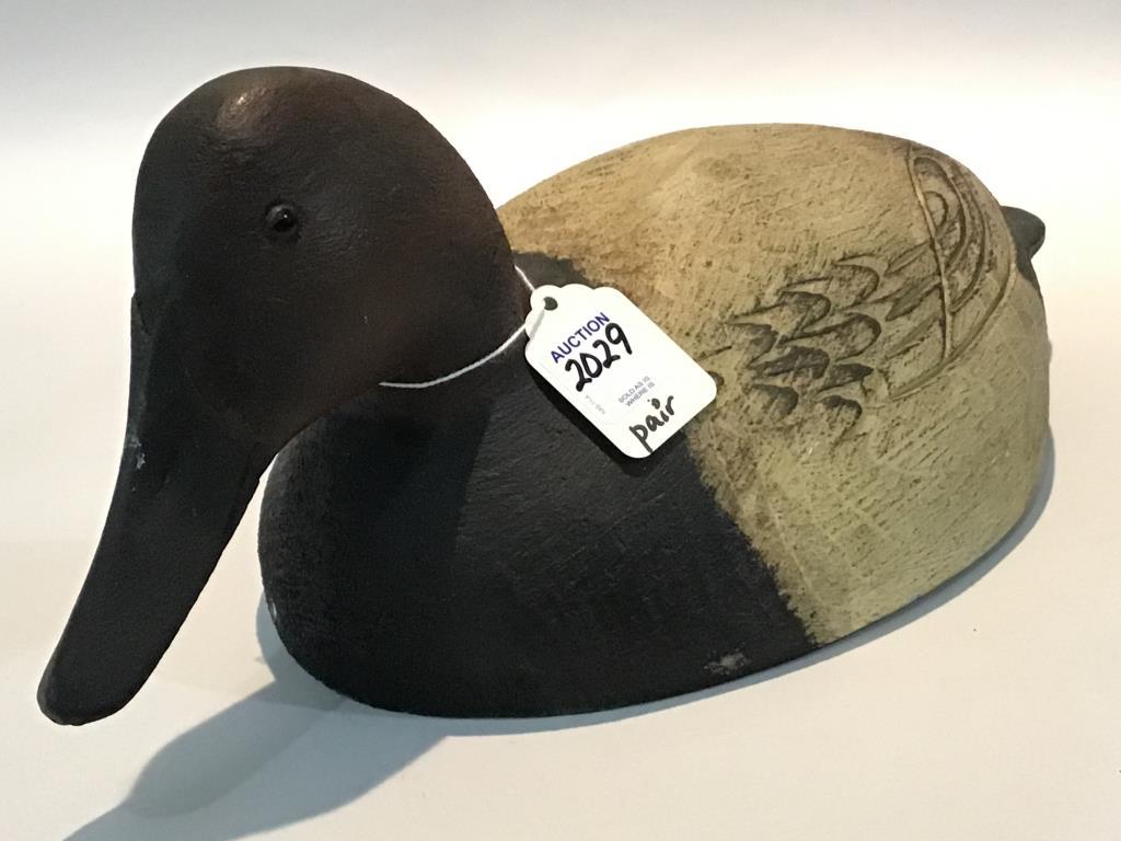 Pair of Canvasback Decoys-Drake & Hen