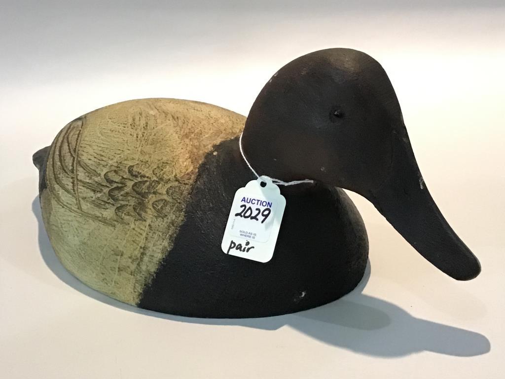 Pair of Canvasback Decoys-Drake & Hen