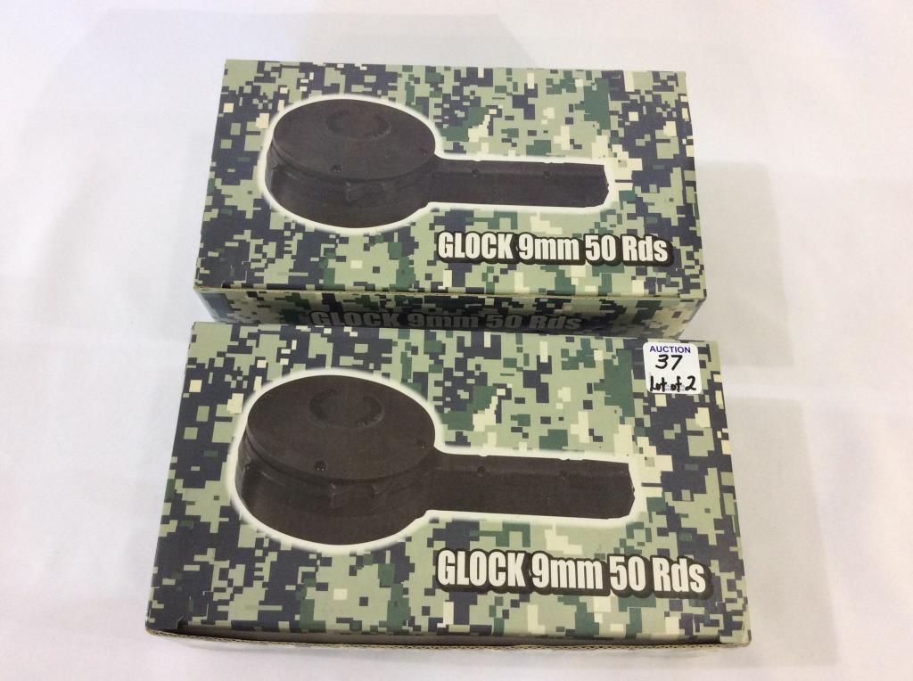 Lot of 2 Glock 9 MM 50 Round Drum Magazines-NIB