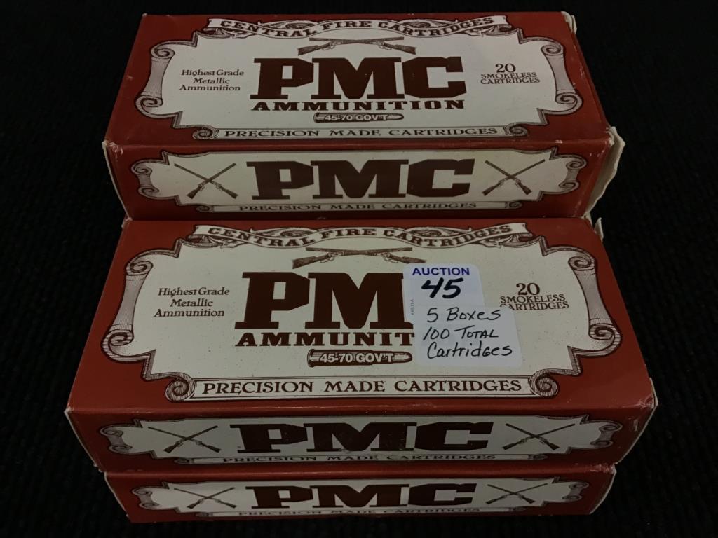 Lot of 5 Full Boxes of PMC 45-70 Gov't Central