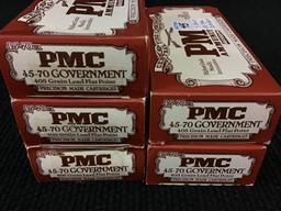 Lot of 5 Full Boxes of PMC 45-70 Gov't Central