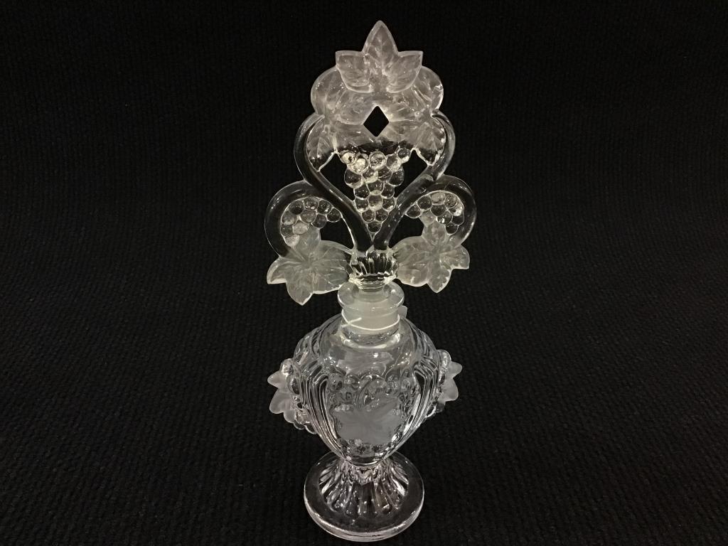 Ornate Glass Perfume Bottle w/ Stopper