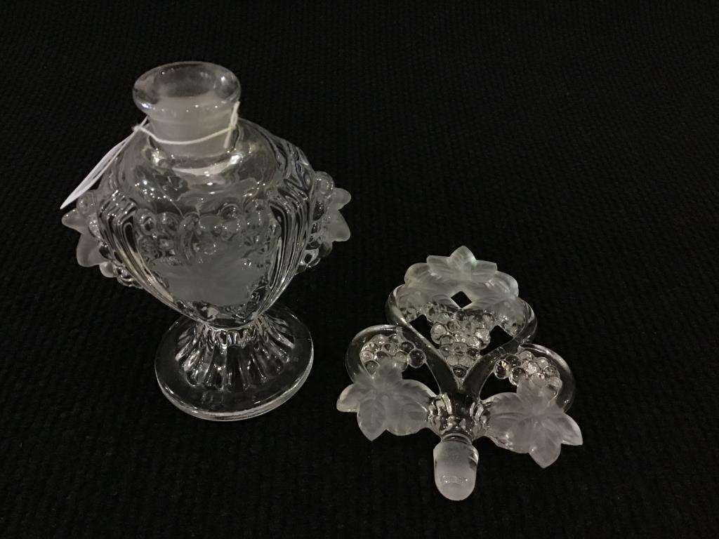 Ornate Glass Perfume Bottle w/ Stopper