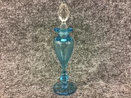 Lot of 3 Blue Glass Perfume Bottles