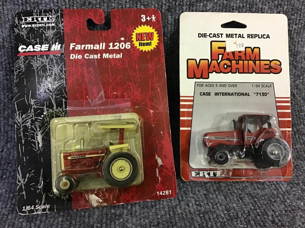 Lot of 8 Ertl Case 1/64 Scale Tractors in