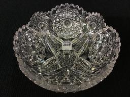 Very Ornate Cut Glass Bowl (3 1/2 Inches Tall X 8