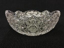 Very Ornate Cut Glass Bowl (3 1/2 Inches Tall X 8