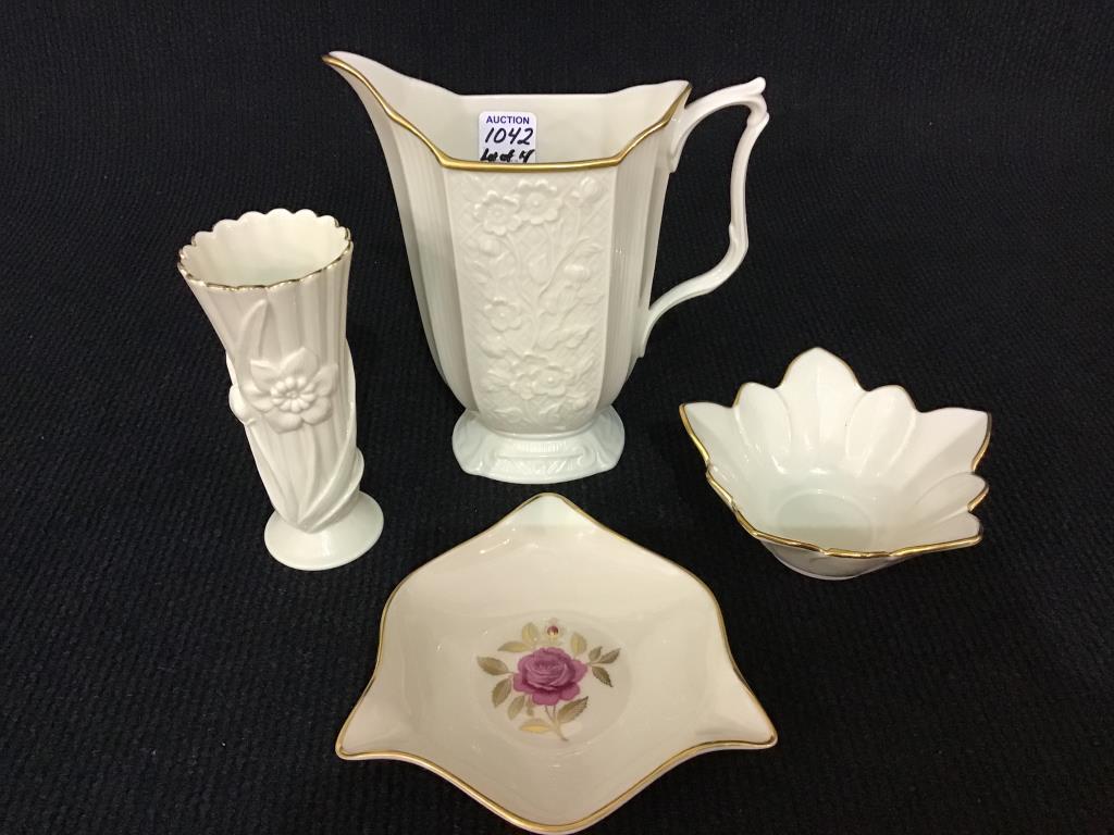 Four Piece Lenox Set Including Pitcher, Vase,