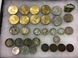Collection of Coins Including Liberty & Barber