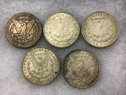 Lot of 5 Morgan Silver Dollars Including