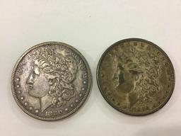 Lot of 2 Morgan Silver Dollars-1880-S & 1890