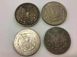 Lot of 4-1921 Morgan Silver Dollars Including