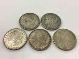 Lot of 5-1921 Morgan Silver Dollars