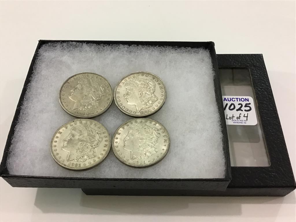 Lot of 4-1921 Morgan Silver Dollars