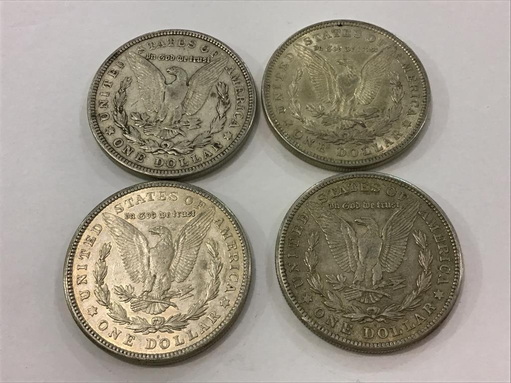 Lot of 4-1921 Morgan Silver Dollars