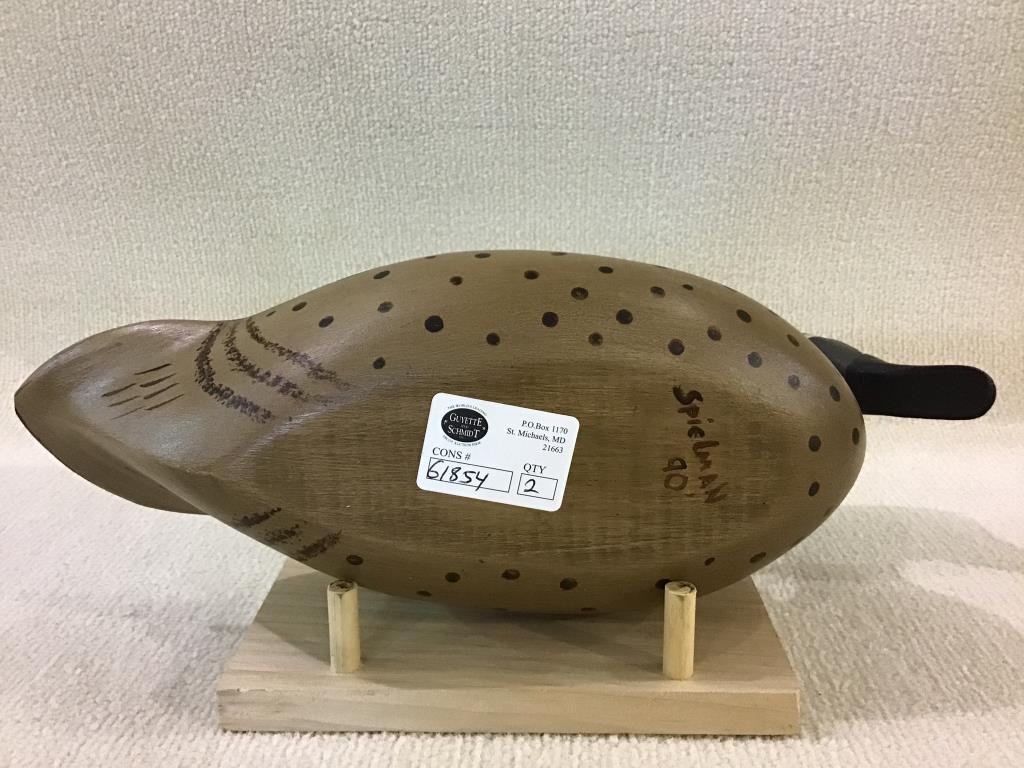 Pair of Spielman Blue Wing Teal Decoys