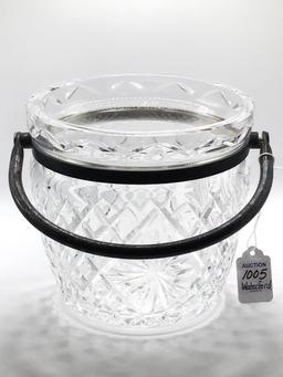 Signed Waterford Ice Bucket w/ Metal Handle-