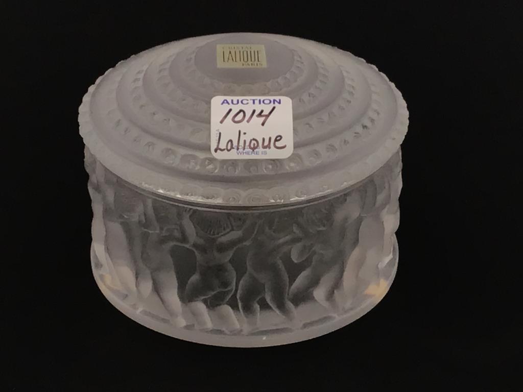 Signed Lalique France Crystal Enfantes Box
