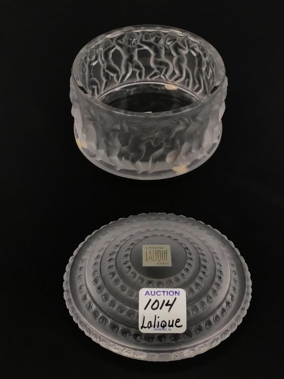 Signed Lalique France Crystal Enfantes Box