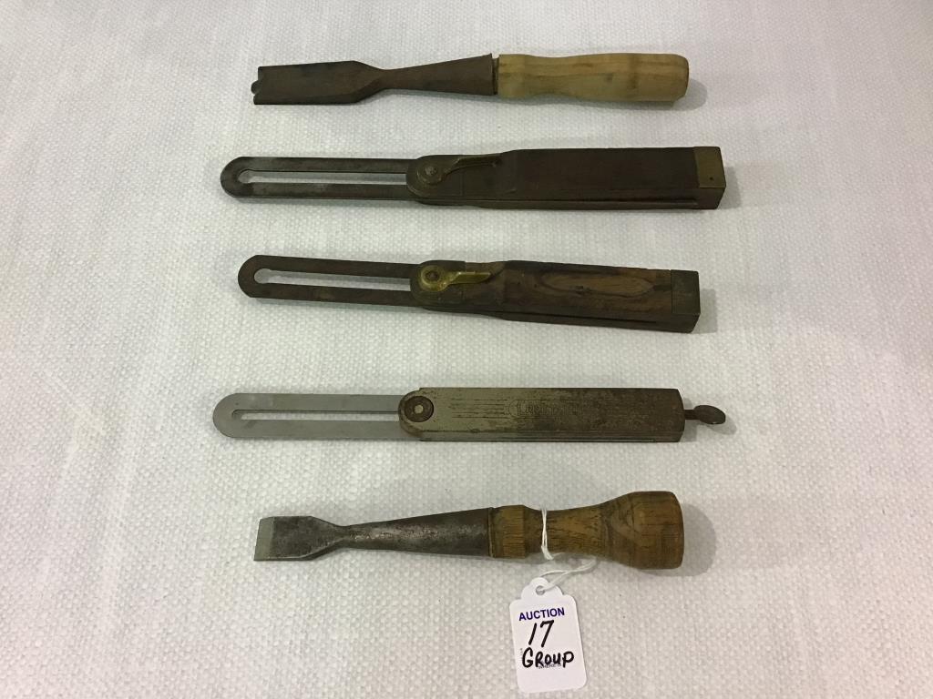 Group of Various Antique Tools including Chisel,