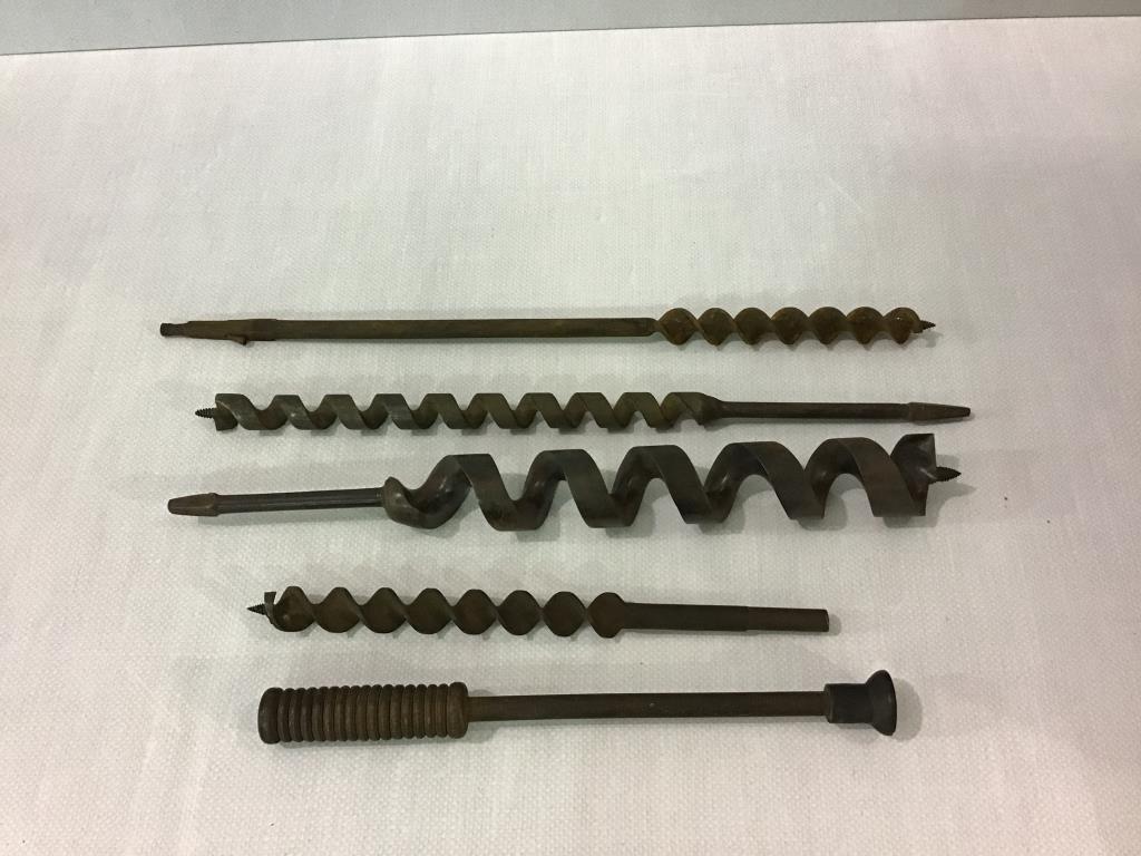 Group w/ 5 Antique Primitive Hand Drills