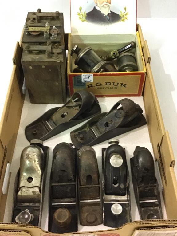 Group w/ 7 Various Sm. Metal Wood Working Planes,