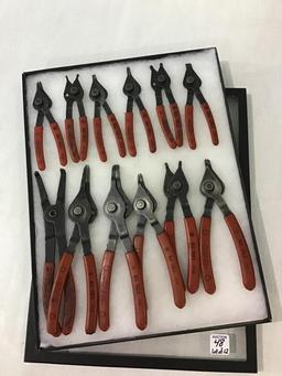 Lot of 12 Mac Tool Snap Ring Pliers