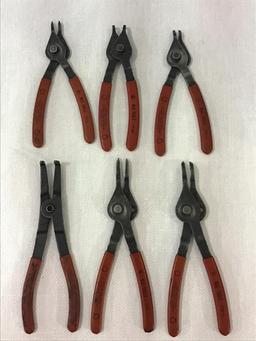 Lot of 12 Mac Tool Snap Ring Pliers