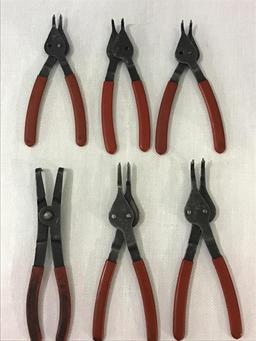 Lot of 12 Mac Tool Snap Ring Pliers