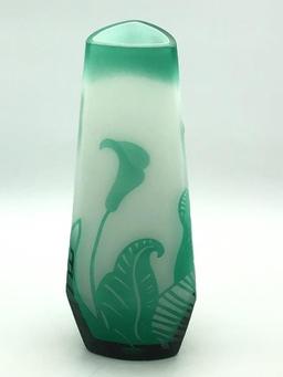 Calla Lily  Art Glass Vase (12 Inches Tall)