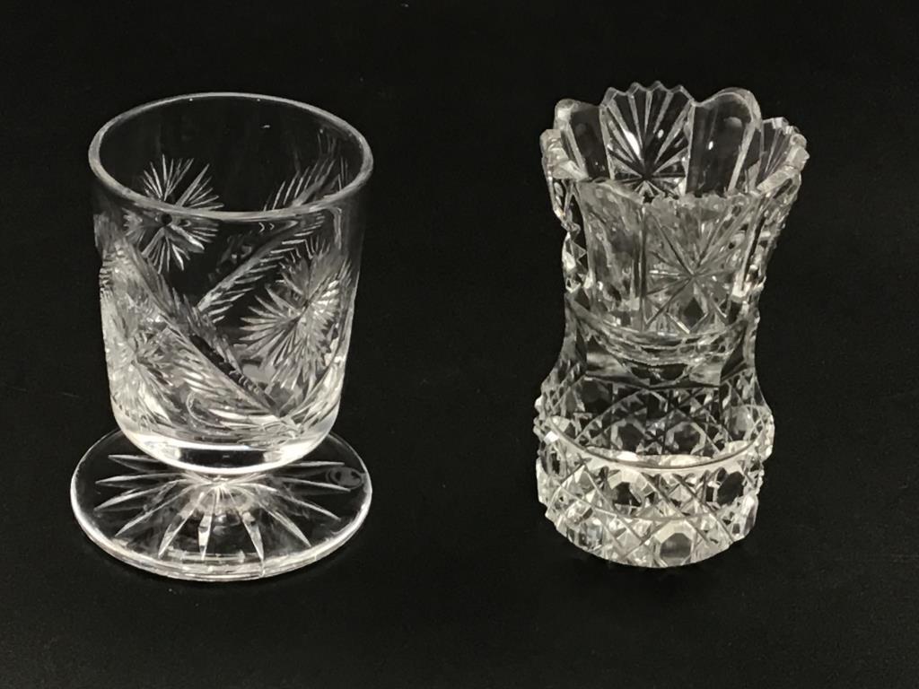 Lot of 4 Mostly Cut Glass Toothpick Holders-