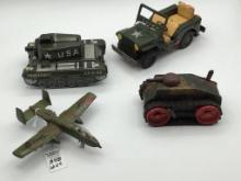 Lot of 4 Vintage Military Toys Including