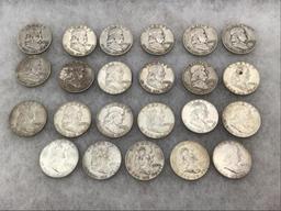 Collection of 23 Ben Franklin Half Dollars