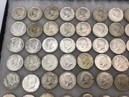 Collection of 91 Kennedy Half Dollars Including