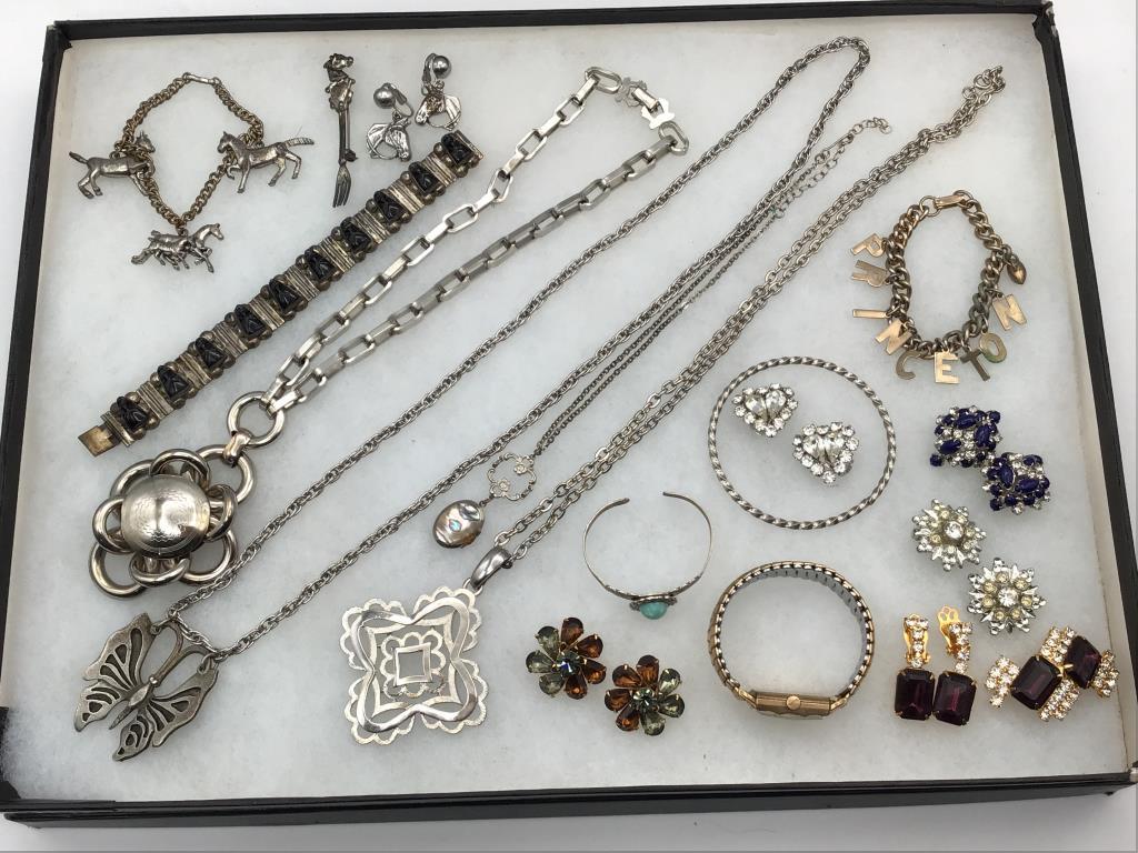 Collection of Mostly Silver Costume Jewelry