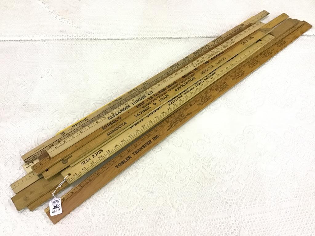 Collection of Approx. 18 Various Adv. Yardsticks