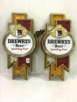 Pair of Matching Drewrys Beer Lighted