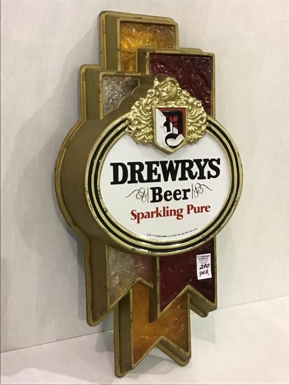 Pair of Matching Drewrys Beer Lighted