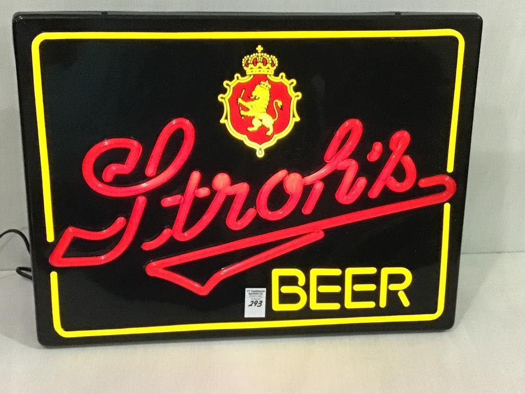 Stroh's Beer Lighted Sign-In Working Order