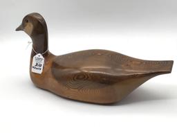 Varnish Wood Decoy Marked R.F. #34